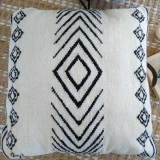 Black Geometric Floor Cushion by Backyard