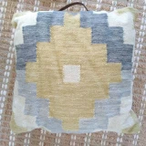 Yellow Geometric Floor Cushion by Backyard