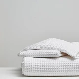 Premier White Waffle Duvet Cover Set by Seneca