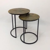 Antique Coffee Table Embossed Lines by Backyard  (2 Pack)