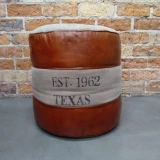 Pouff Canvas Leather Texas by Backyard