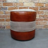 Pouff Canvas Leather Texas by Backyard