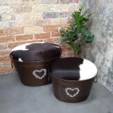 Detroit Stool Black Hide by Backyard (2 Pack)