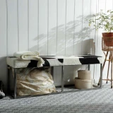 Black James Hide Stool by Backyard