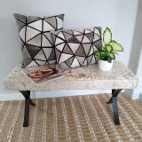 Chicago Stool Hide White/Gold by Backyard