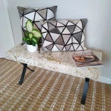 Chicago Stool Hide White/Gold by Backyard