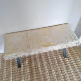 Chicago Stool Hide White/Gold by Backyard