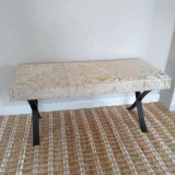Chicago Stool Hide White/Gold by Backyard