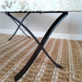 Chicago Stool Hide White/Gold by Backyard