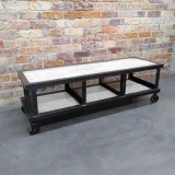 Tucson Wheeled Trolley by Backyard - Whitewash