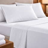 Commercial 250 Thread Count 50/50 Polycotton White Sheet Separates