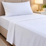 Commercial 250 Thread Count 50/50 Polycotton White Sheet Separates