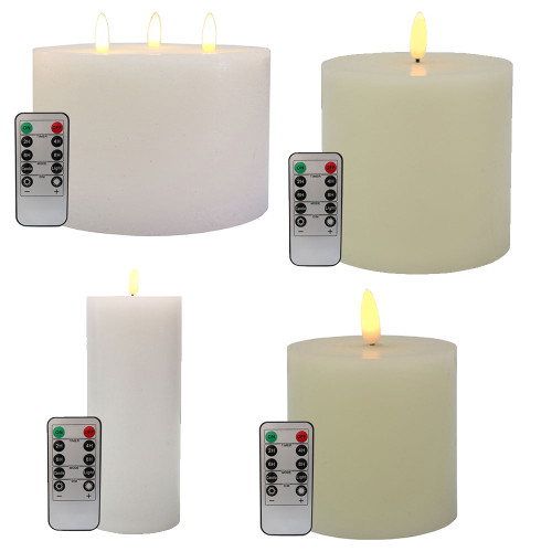 LED Battery Pillar Candle With Remote by Le Forge