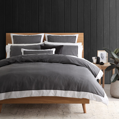 Essex Charcoal Duvet Cover Set by Logan and Mason