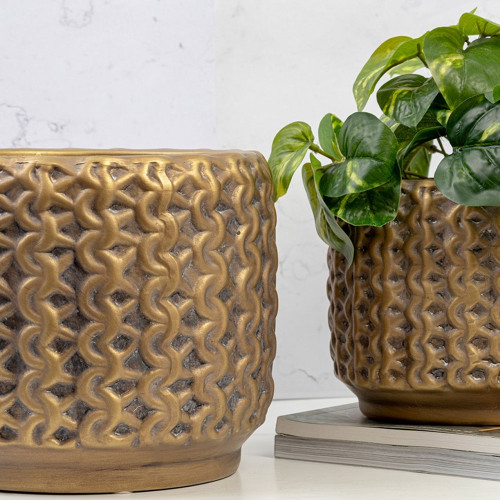 Gold Deco Pot by Linens and More