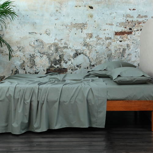 250TC Pure Cotton Seagrass Sheet Set by MM Linen