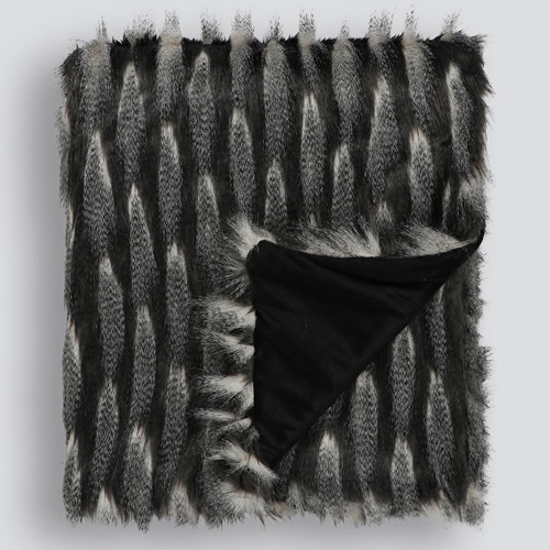 Elmwood Estelle Charcoal Faux Fur Throw by Limon