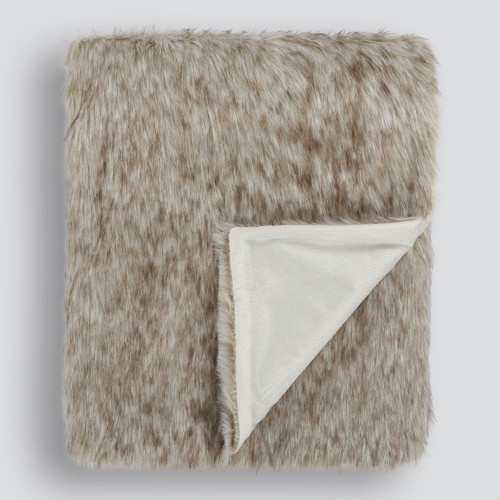 Elmwood Everleigh Beige Faux Fur Throw by Limon