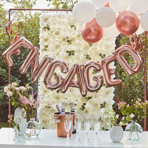 Engaged Balloon Bunting with Tassels & Rings