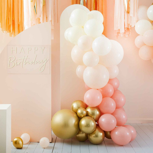 Mix It Up Peach & Gold Balloon Arch