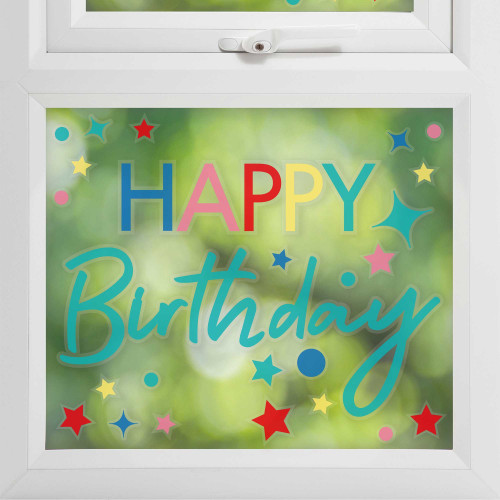 Mix It Up Window Sticker Happy Birthday