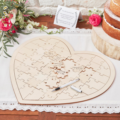 Boho Wooden Jigsaw Guestbook