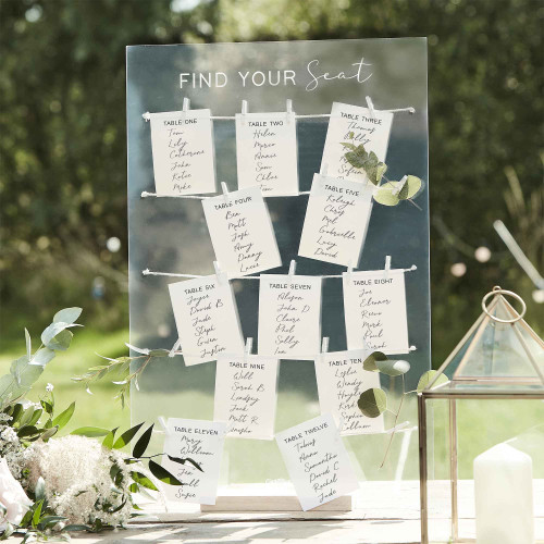 A Touch of Pampas Table Plan Acrylic