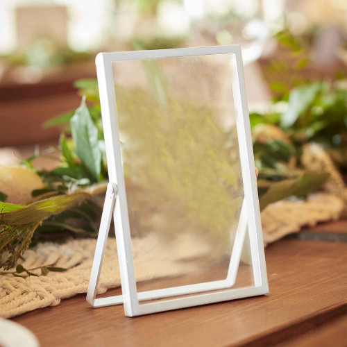 A Touch of Pampas Frames White Metal & Glass