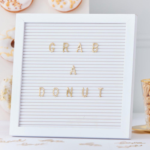 Gold Wedding White Peg Board With Gold Letters