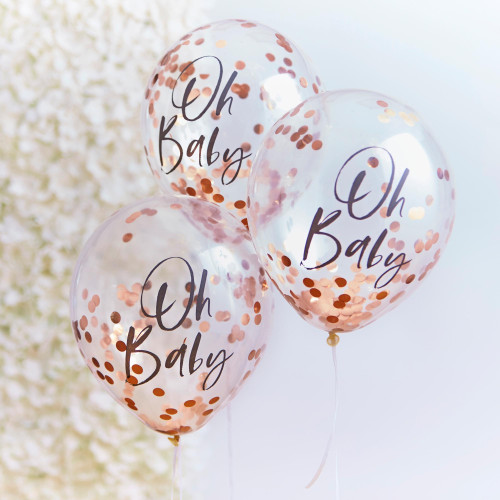 Twinkle Twinkle Confetti Balloons Oh Baby Rose Gold
