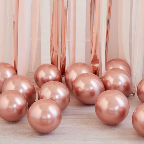 Ginger Ray Balloon Pack Rose Gold Chrome