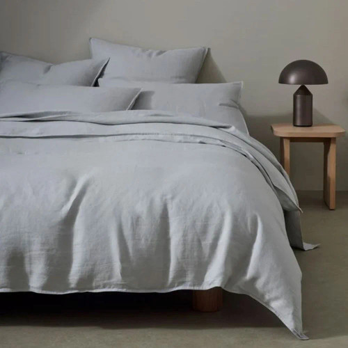 Ravello Linen Silver Duvet Cover by Weave