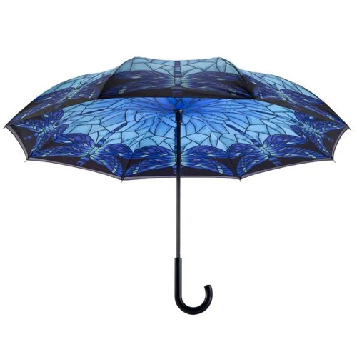 Stained Glass Dragonfly Reverse Cover Umbrella by Galleria