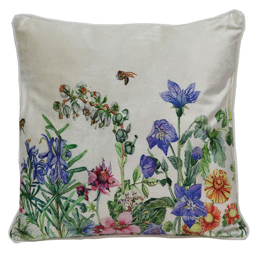 Bee Floral Cushion by Le Forge