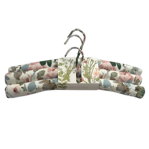 Rose Padded Coat Hangers Set of 3 by Linens and More