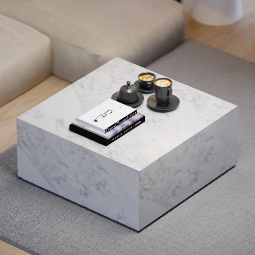 Milan Marble Coffee Table White by Le Forge