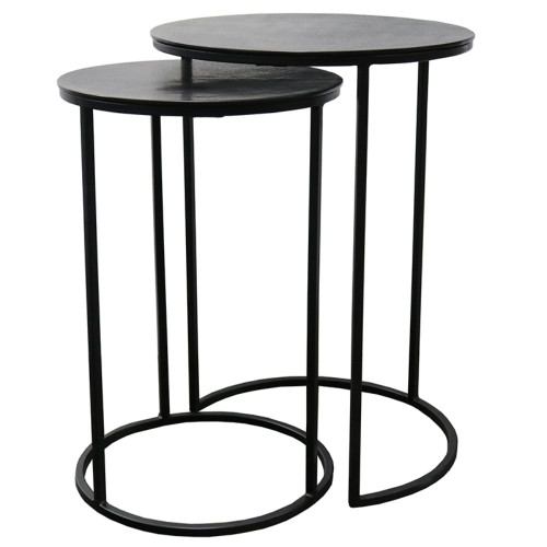 Punto Nest of 2 Tables Black by Le Forge