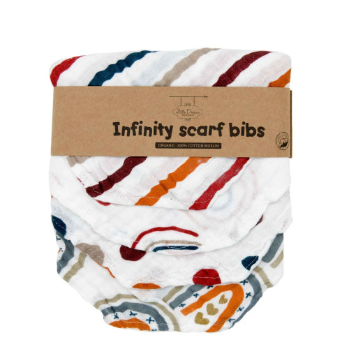 Patterned Muslin Bibs - 4 Pack by Little Dreams