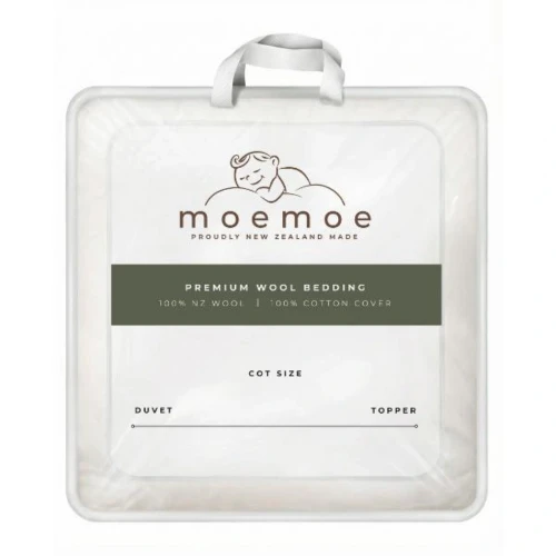 100% NZ Wool Cot Mattress Topper by Moemoe