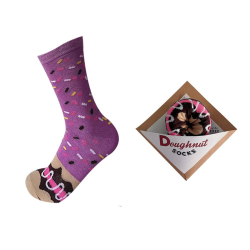 Purple/ Brown Bagged Doughnut Socks by outta SOCKS
