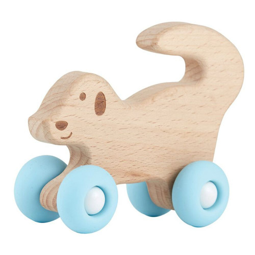 Dog Silicone Wood Toy by Stephan Baby