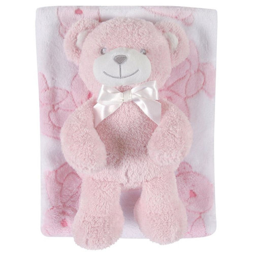 Pink Bear Blanket Toy Set by Stephan Baby