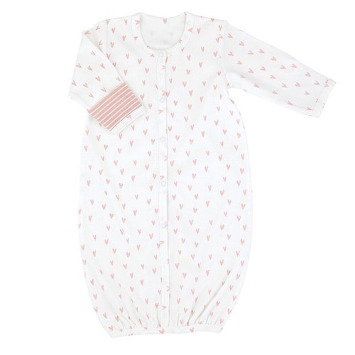 Pink Heart Stripe Gown (0-6 months) by Stephan Baby