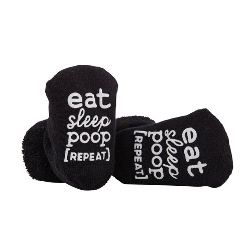 Eat, Sleep, Poop, Repeat Socks (3-12 months) by Stephan Baby