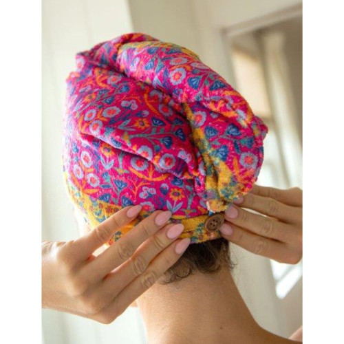 Pink Floral Hair Towel Wrap by Natural Life