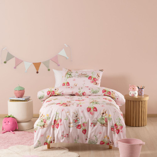 Strawberry Garden Duvet Cover Set by Squiggles