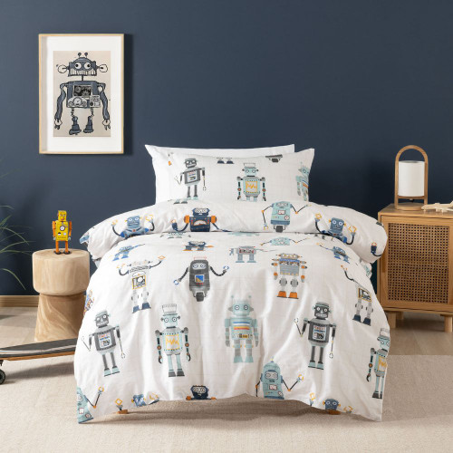 Retro Robot Duvet Cover Set by Squiggles