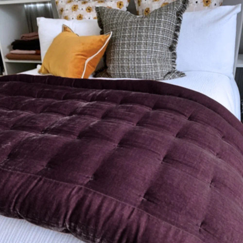 Pin Velvet by Seneca - Aubergine