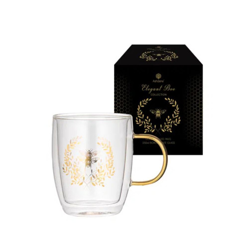 Elegant Bee D/Walled Glass Mug by Ashdene