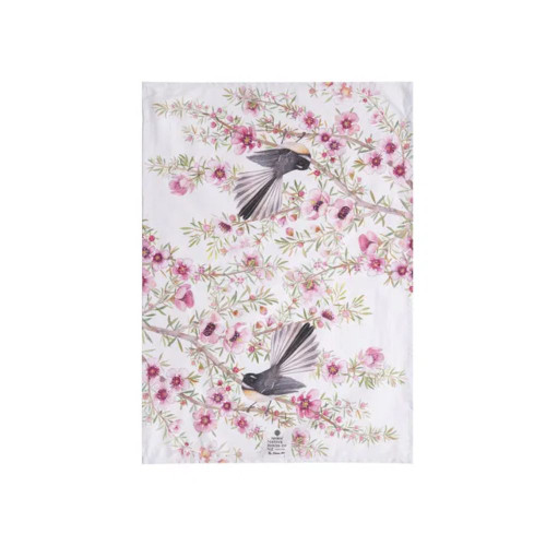Native Birds of NZ Fantail Kitchen Towel by Ashdene